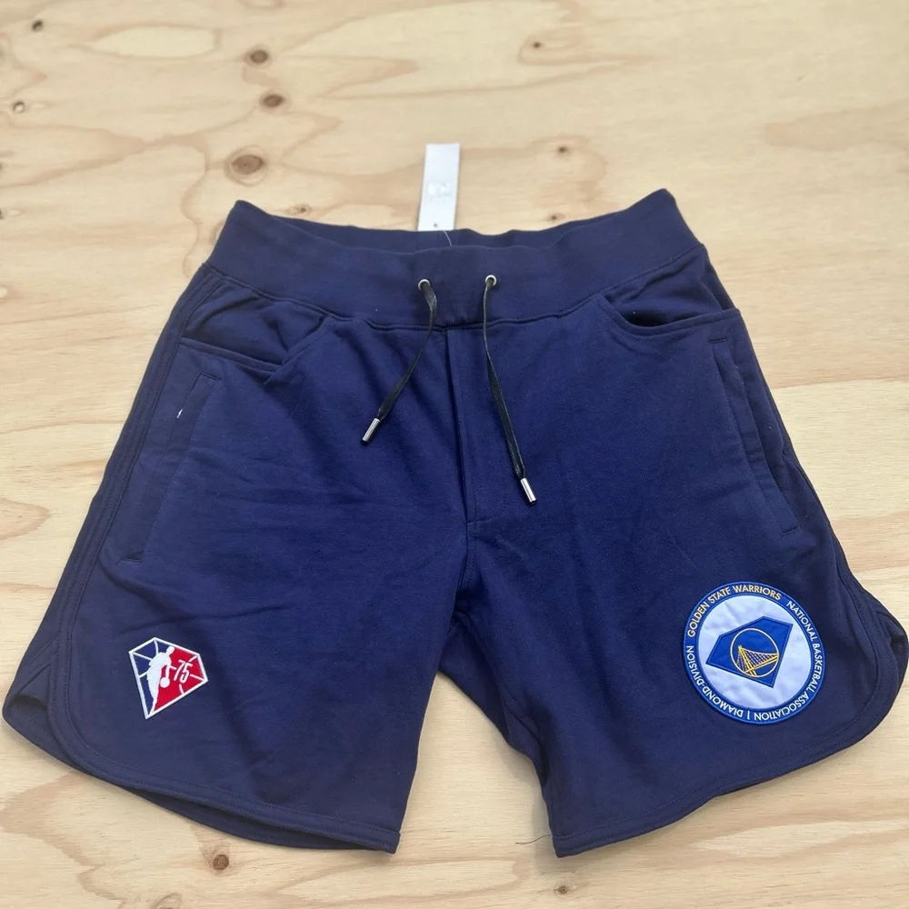 Diamond Supply Co NBA Golden State Warriors 75th Anniversary Shorts Navy Mens L - Picture 2 of 5